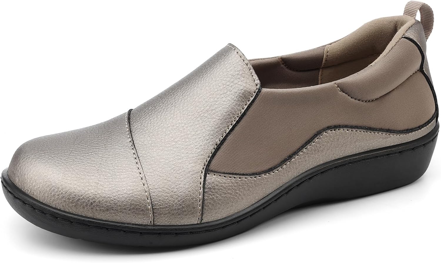 Women's Comfort Leather Loafers Cute Casual Slip On Lightweight Walking Flats Everyday Work Shoes - Image 3