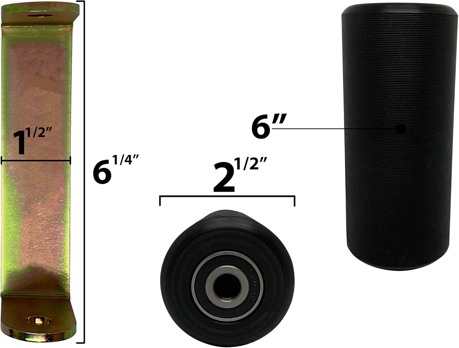 Blасk Frіdау Clеаrаnсе Slide Gate Guide Roller 6” Rear Post Welded Assembly Heavy Duty Anti Tipping Sealed Ball Bearing Sliding Rolling Gates Guider Black UHMW Hard Nylon with C Bracket - Eagle EG104