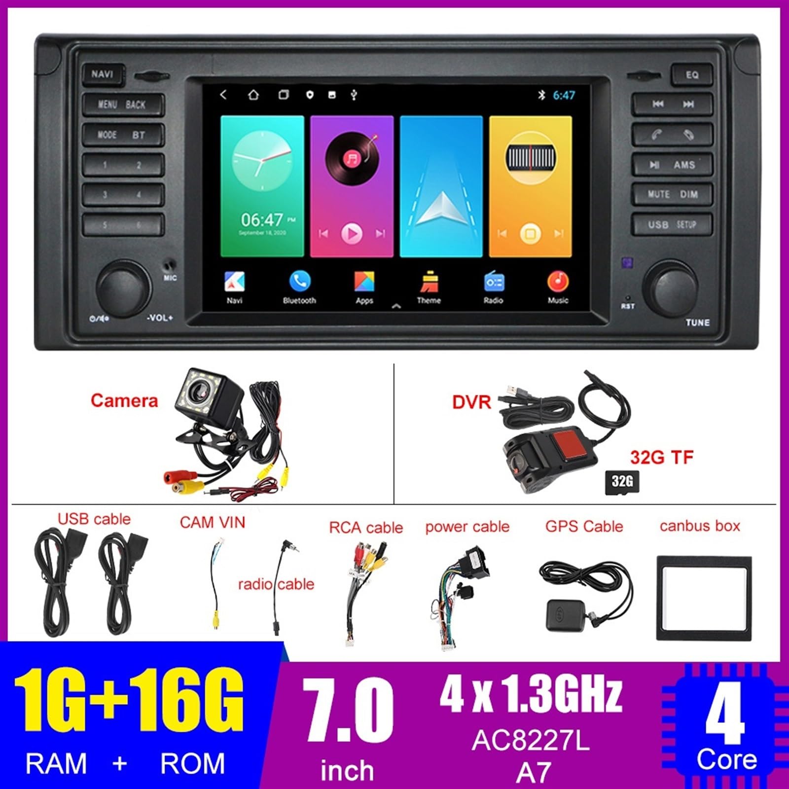 Nawigacja satelitarna Auto Audio Nawigacja GPS Nadawca FM(1G 16G set)