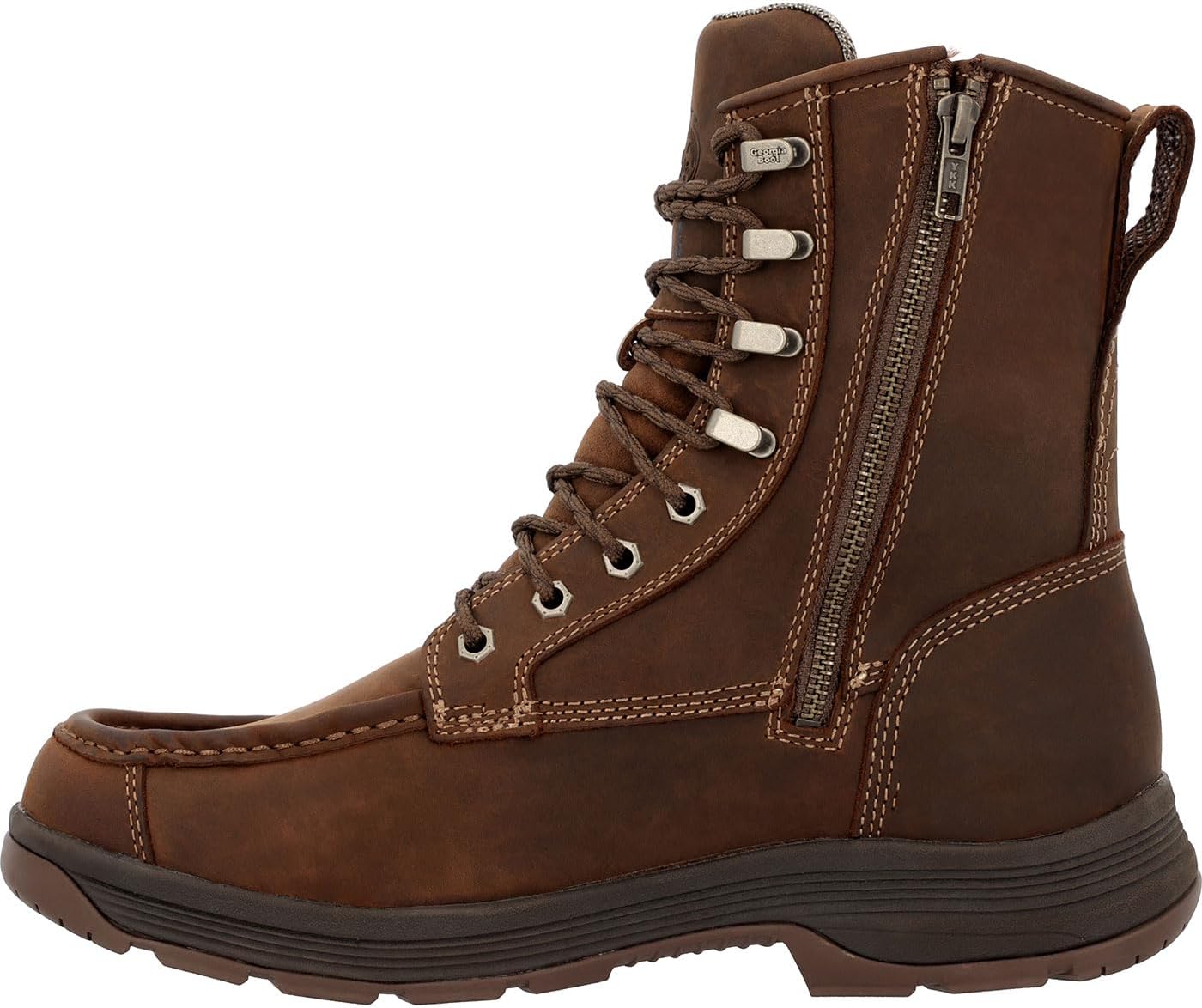 Georgia Boot Athens SuperLyte 8" Waterproof Side-Zip Moc Toe Work Boot