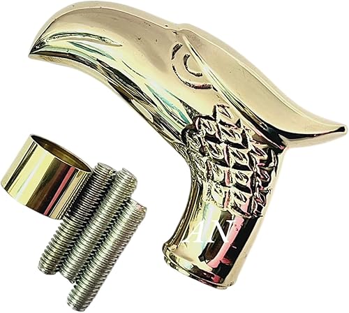 Mango exterior de latón fundido con cabeza de águila, mango de bastón vintage sólido A