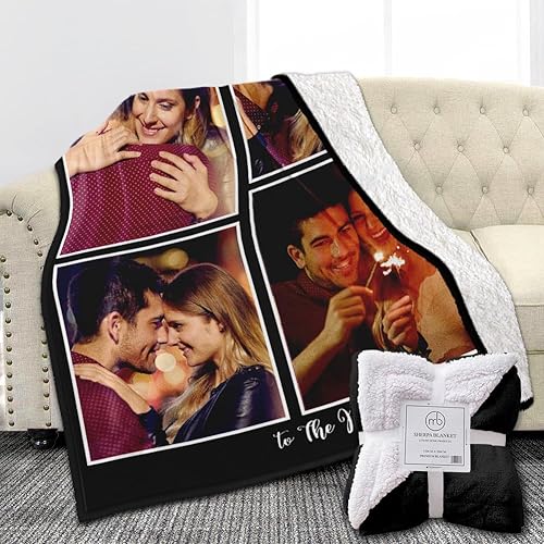 Miniatura 16 de Manta de Forro Polar Sherpa con Foto Personalizada - Suave, Cálida, Mullida - Regalos Personalizados para Parejas, Novio, Novia - Manta con Imagen 1