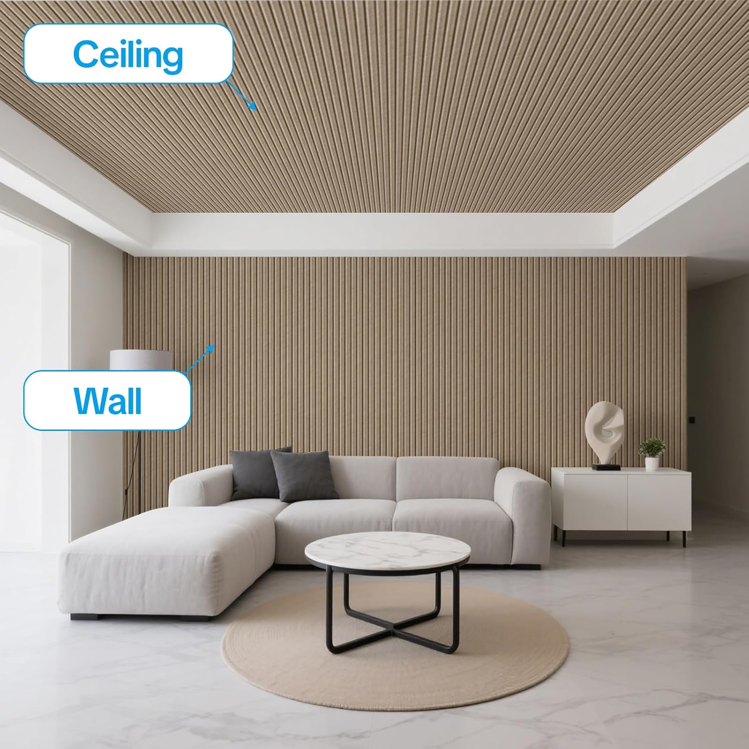 Acoustic 6 Pack Soundproof Wall Equidistant Cutting Panels, 47.2” x 23.6” x 0.4” Self-Adhesive Noise Reduction Wall Panels for Office, Home Theater, Recording Studio,Camel