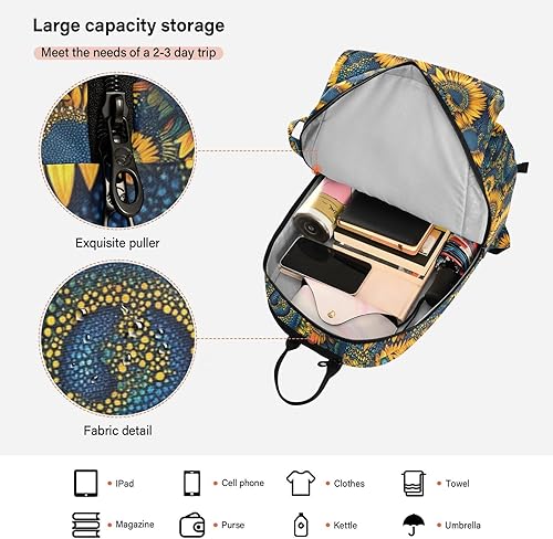Miniatura 6 de Tennis Badminton Backpack Water Resistant Ukraine Sunflower Flowers 2 Rackets Padded Tennis Bag Gym Bag for Men Women Tennis Sport bolso para