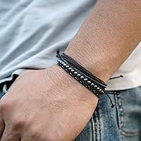 Vista 157 de Handmade Natural Stone Beaded Healing Bracelet Gift for Men Adjustable Rope String Bracelet