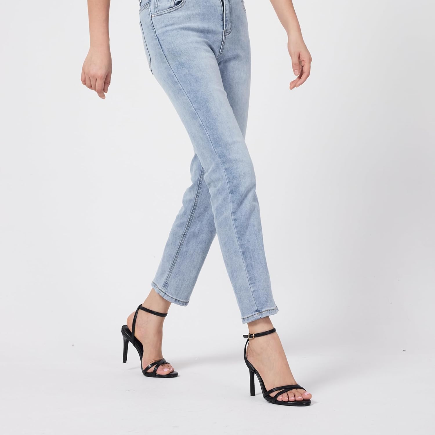 Elisabet Tang Women's 4 inch Strappy High Heel Sandals - Elegant Ankle Strap Open Toe Dress Shoes for Wedding Party Evening - Image 7