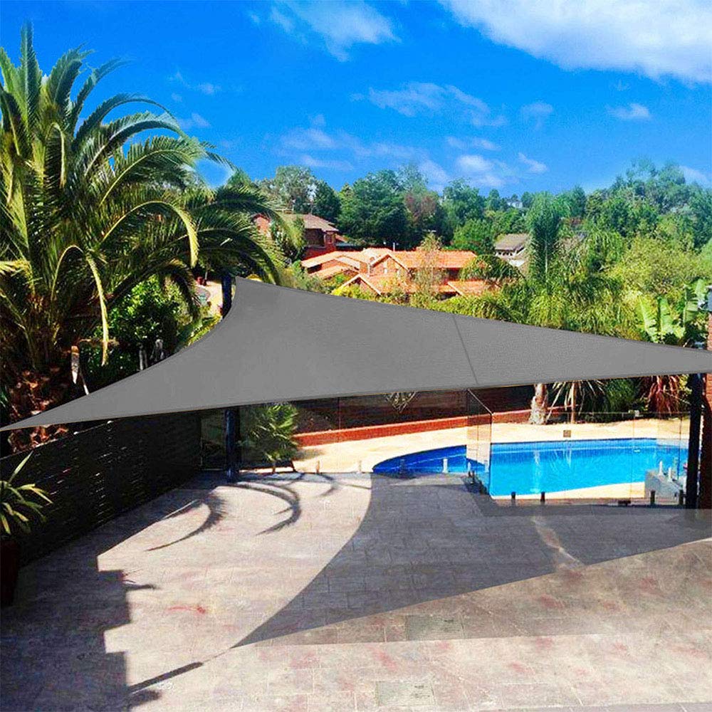shade&beyond sun shade sail triangle canopy 20' x 20' x 20' sail shade dark grey sun shades for patios, (we make custom size)