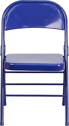 Miniatura 9 de Flash Furniture HERCULES COLORBURST Series - Silla plegable de metal con triple refuerzo y doble bisagra, color azul cobalto