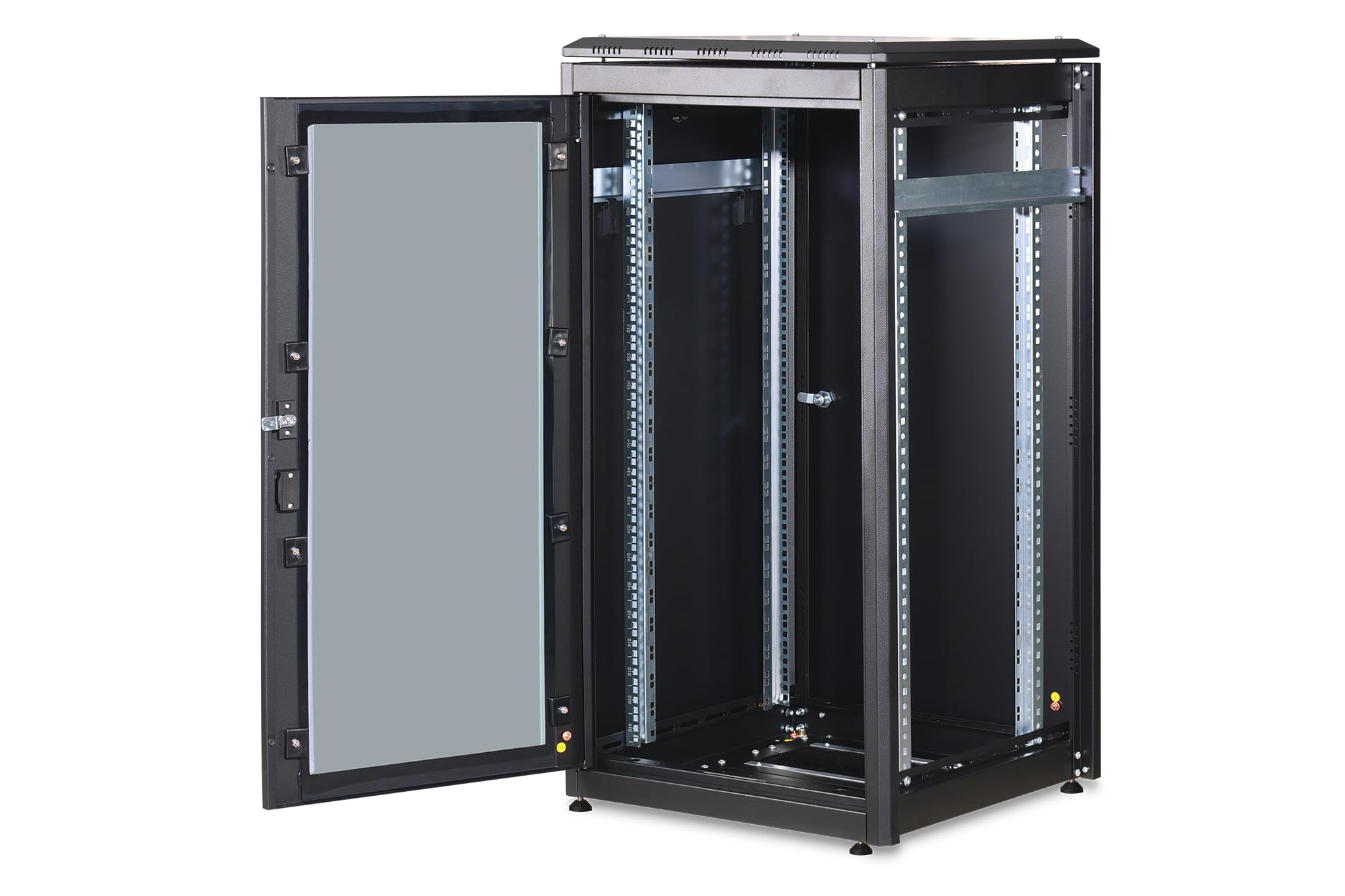 DIGITUS Armadio di rete – Rack da 19 pollici – 22U – 60x60 cm – Profondità utile 54,3 cm – Portata 1200 kg – Autoportante – Porta in vetro – Grado di protezione IP20 – Serie Unique – Nero