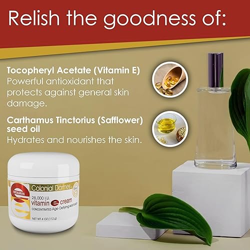 Miniatura 3 de Colonial Dames Crema Hidratante Concentrada de Vitamina E 28,000 UI para hidratar e hidratar la piel seca agrietada y líneas finas.