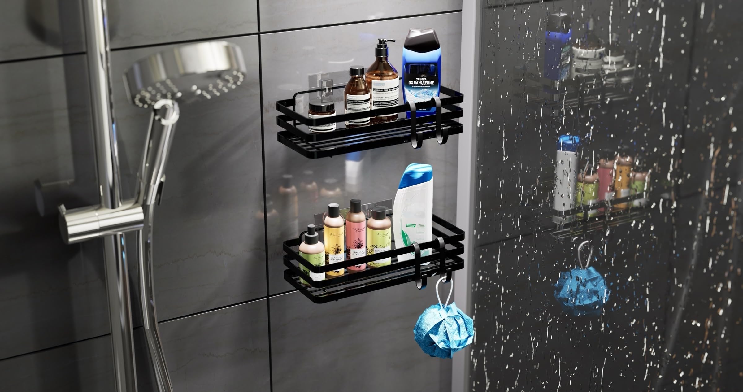 Mensole Adesive Per Cucina - 2 Pezzi Nero Organizer Spezie - Foto 12