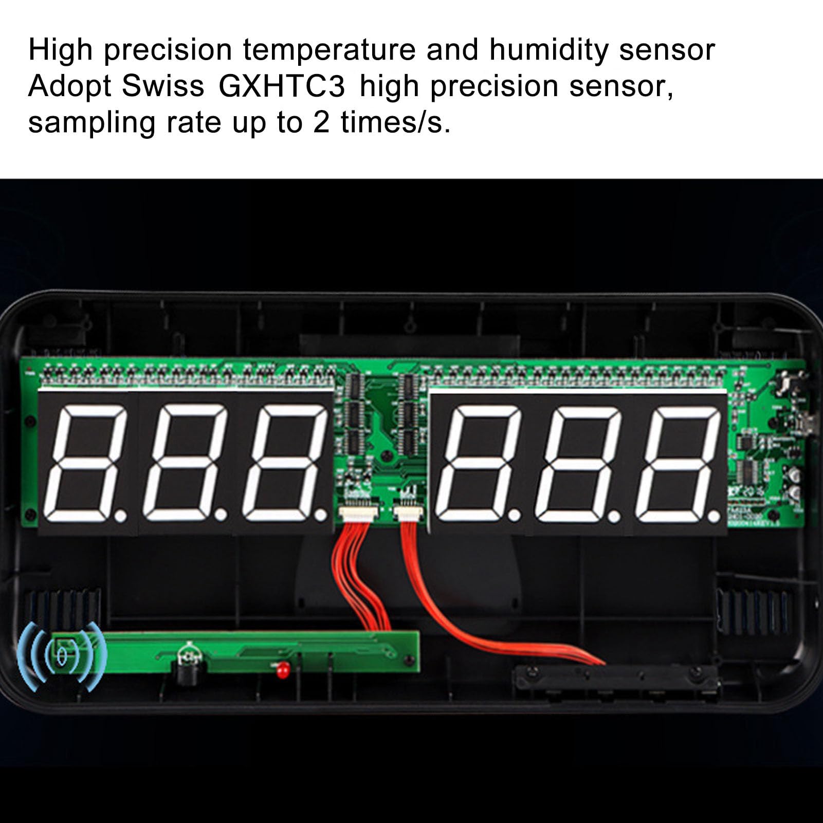 CHICIRIS Higrómetro con Pantalla Digital para Uso Industrial - Medidor de Temperatura y Humedad con Pantalla LED Grande para Invernadero