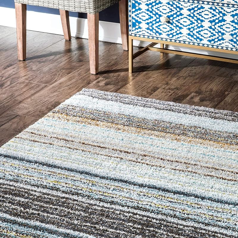 Image of Shaggy Area Rug - Extra Plush Luxury Carpet, Super Soft & Cozy Feel| Perfect for Living Room, Bedroom, and Stylish Home Decor- Teal Mixture (4 x 6 ft)
