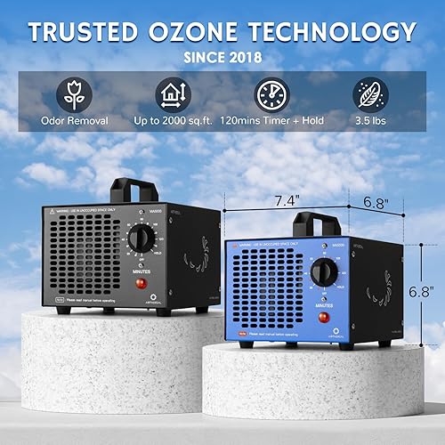 Miniatura 3 de Airthereal MA5000 - Generador comercial de ozono, eliminación de olores de máquina de ozono de alta capacidad, ionizadores de aire para el hogar