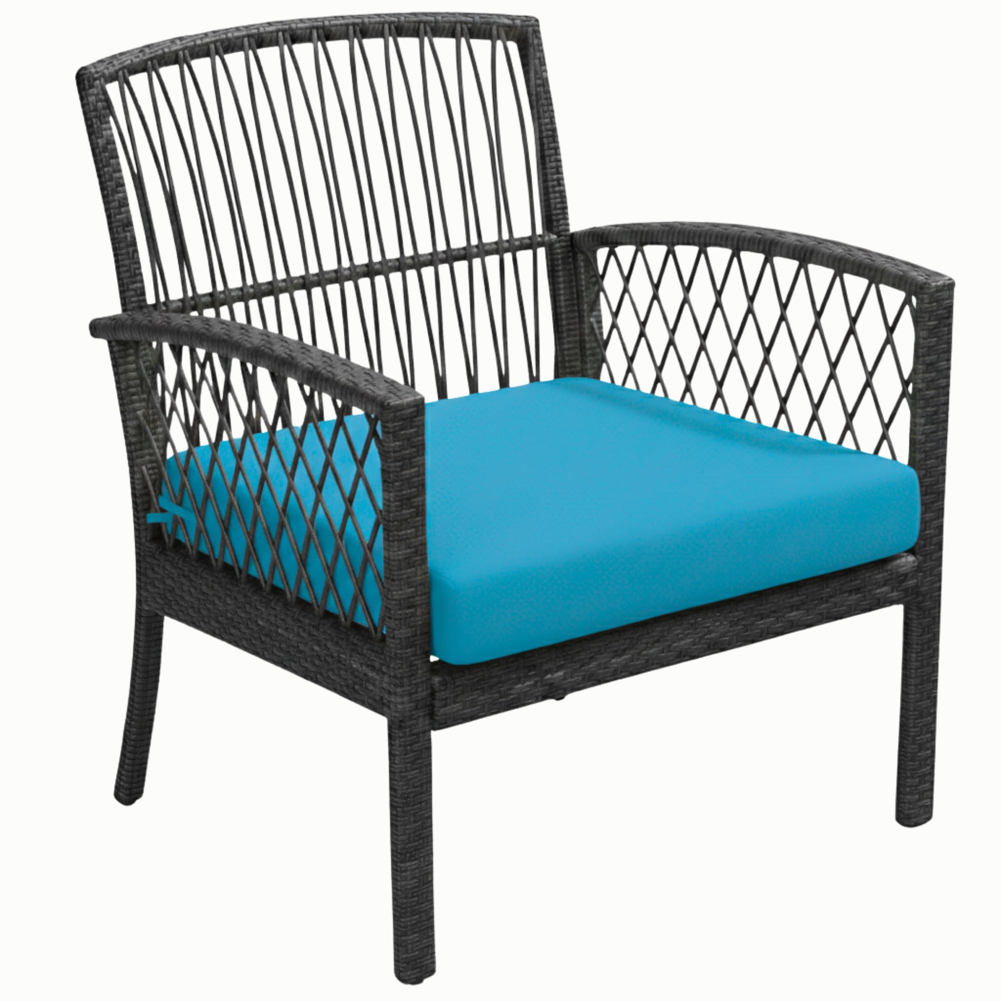 Cuddle Cloud Waterproof Chair Cushion Indoor Outdoor Seat Pads Cushions Water Resistant Material Ideal for Garden, Patio, Dining Chairs, Kitchen & Office Use (Turquoise, 24"X24"X4")
