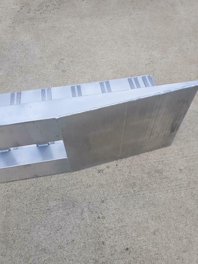 Set of 2. 8' Broozer Aluminum Ramps 18 inches Wide for Heavy Equipment Skid Steer Tractor Car ATV Truck Trailer Ramps 2 RAMPs = 10,000lb Capacity 96 inches (8') Long (96) Br Premium Material, Silver