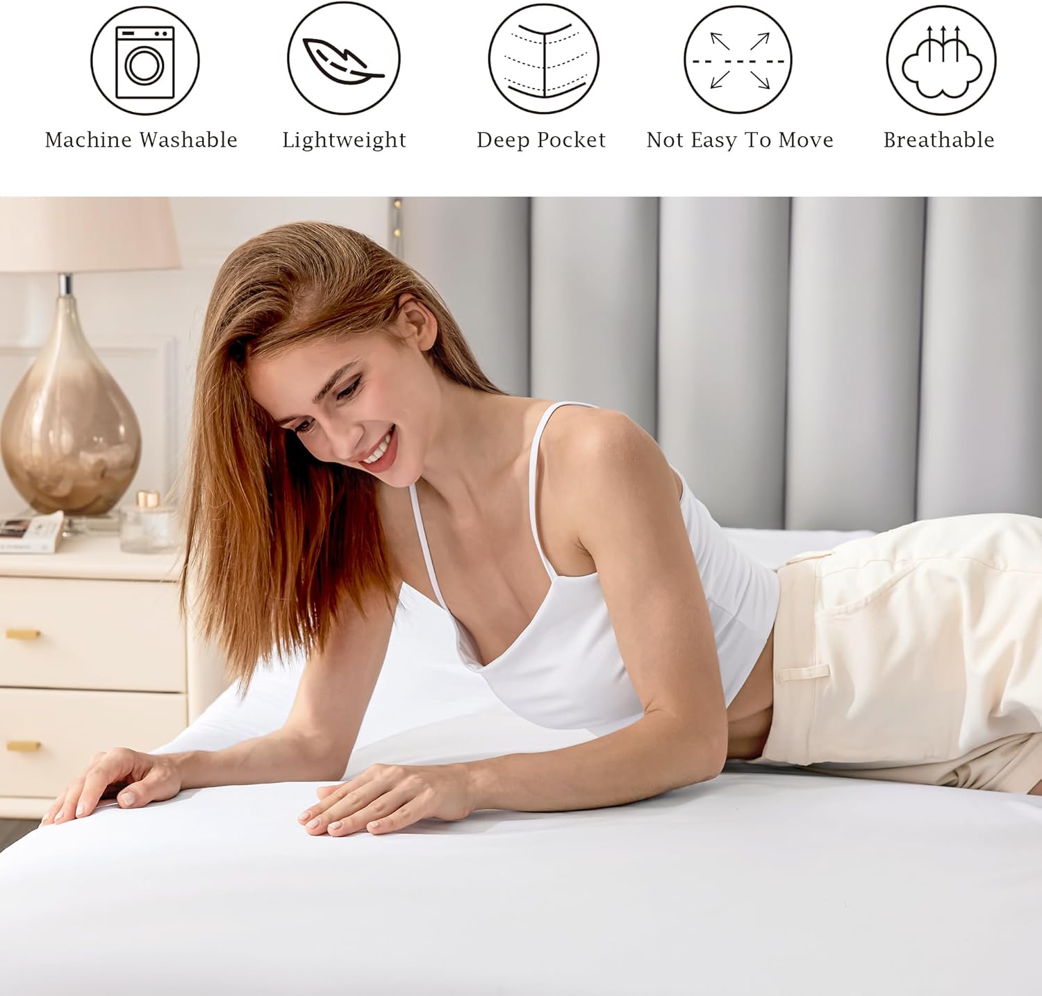 FreshCulture Pure Cotton Fitted Sheets Full Size, 300 Thread Count Percale Sheets for Full Size Bed, Soft & Breathable Cotton Sheets, Luxury Full Size Fitted Sheets Only (White)