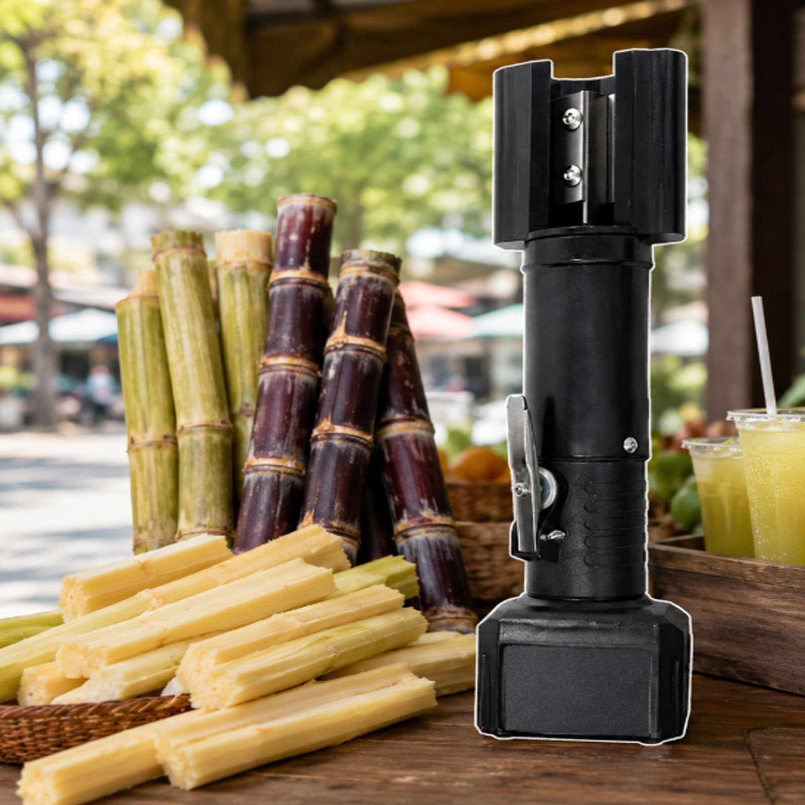 GYKOZY Automatic Sugar Cane Scraping Machine, Electric Sugarcane Peeler, Dual Bearing No Wobble,Cordless Peeling Machine Peels Sugarcane Coconut Melon