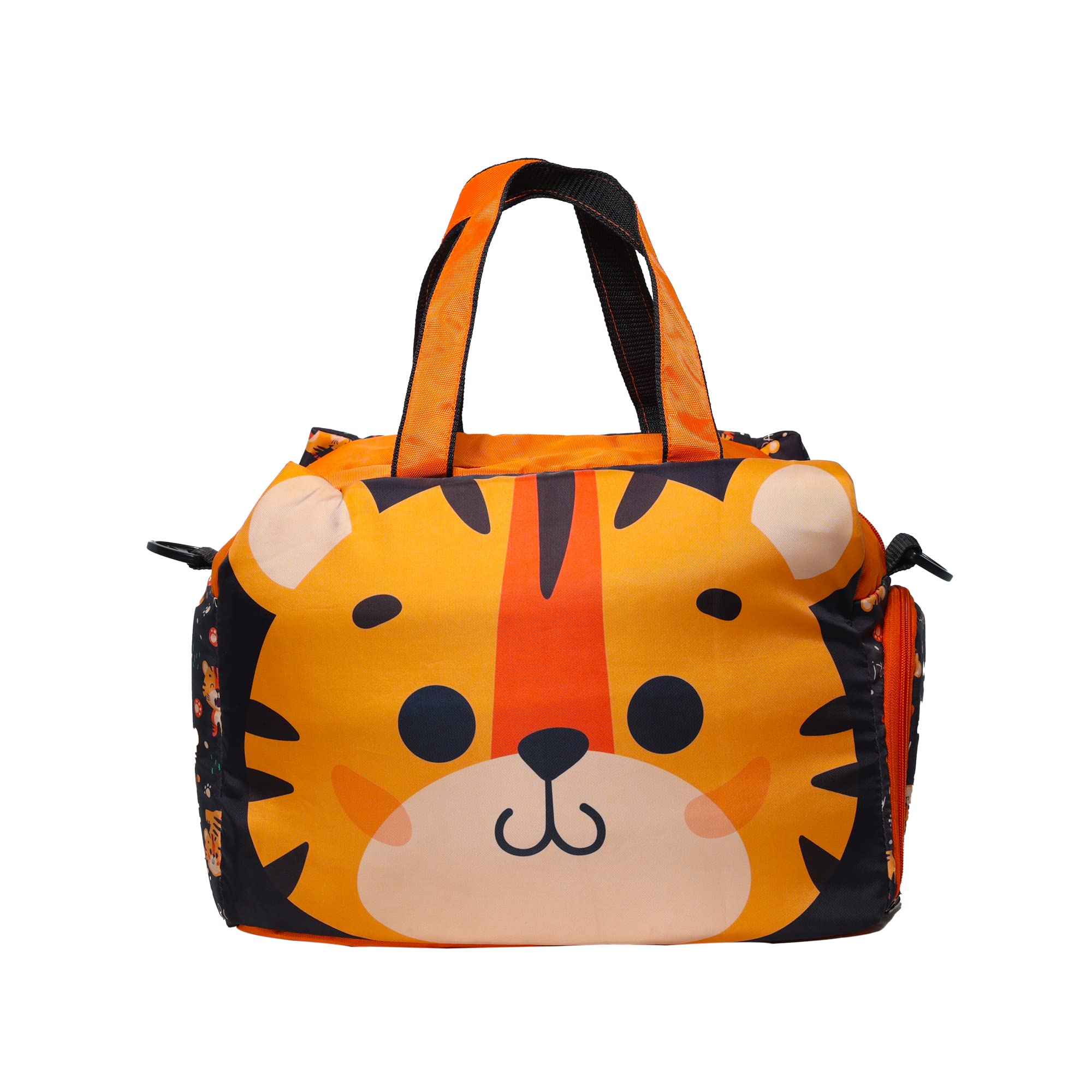 Red Tiger Printed Travel Duffle Bag | Multipurpose Sling Bag with Separate Shoe & Laundry Compartment | Perfect for Kids, Men & Women | Lightweight, Durable, & Stylish Travel Companion-image-44