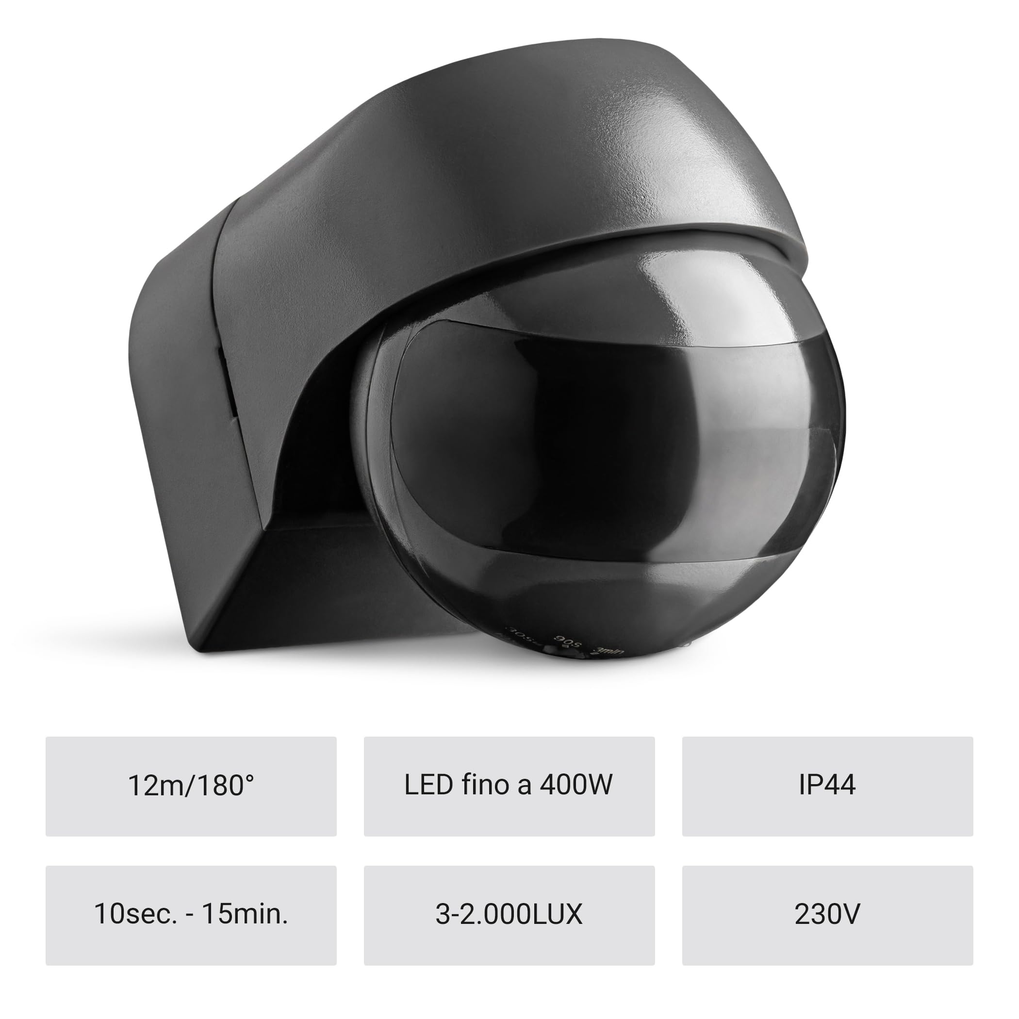 SENSORE AUTOMATICO DI Movimento Luce Notturna 180 Gradi Luci Da Parete - Foto 6