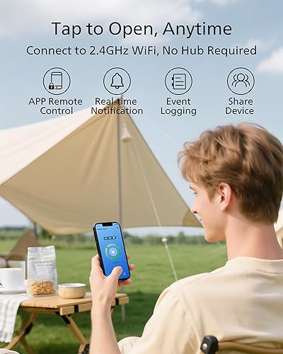 Miniatura 2 de Philips Cerradura de puerta con teclado WiFi con asa, WiFi integrado, control remoto por aplicación, descarga de voz y huellas dactilares,