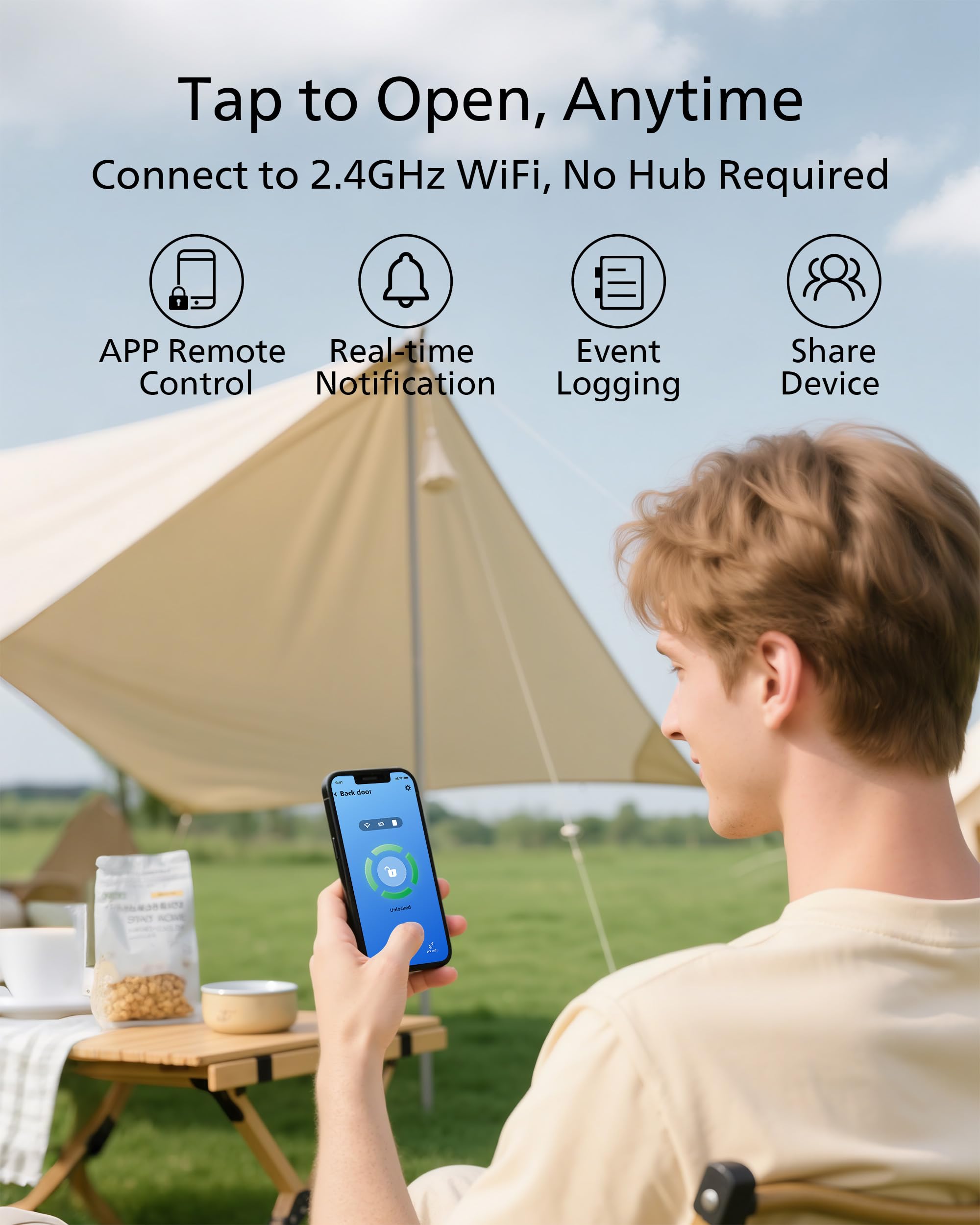 Philips WiFi Deadbolt Smart Lock with Handle, APP/Voice/Fingerprint/Passcode/Key Unlock, Smart Locks for Front Door with Handle Set, Backlit Keypad Deadbolt, Keyless Entry, Remote Control, Auto-Lock