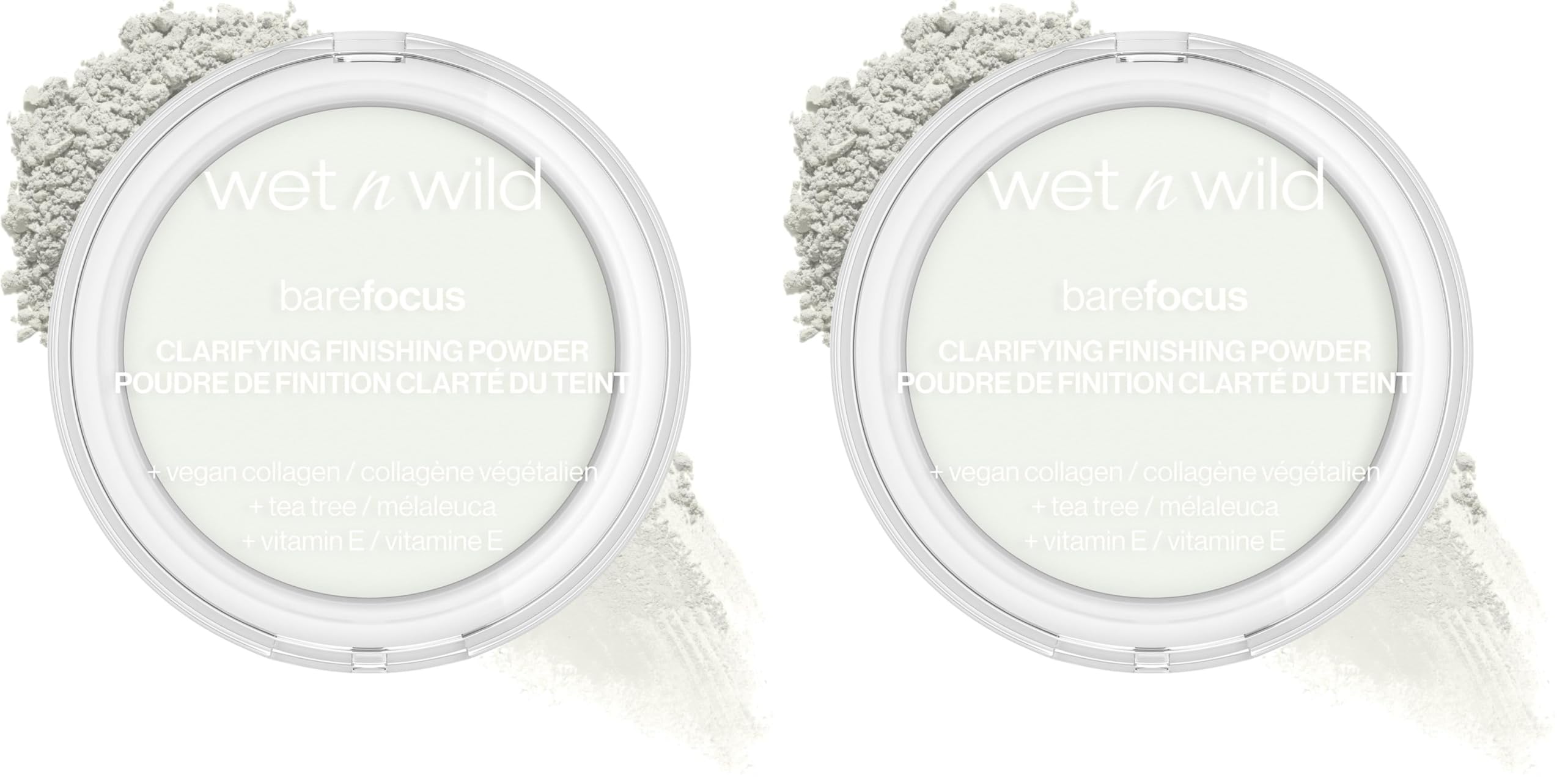 wet n wild Bare Focus Clarifying Finishing Powder | Matte | Pressed Setting Powder Translucent (Pack of 2)