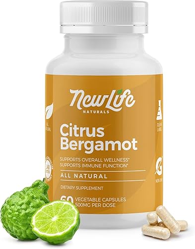 Miniatura 8 de NewLife Naturals Suplementos de bergamota cítrica de 500 mg para el apoyo del colesterol - Suplemento de colesterol - 120 cápsulas vegetales -