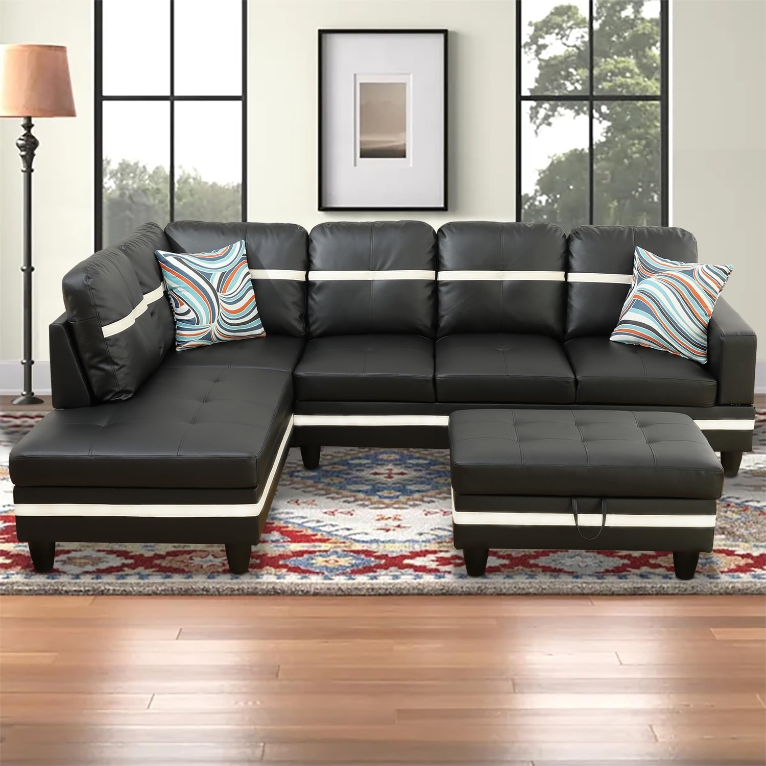 Amazon.com: Caberryne Sectional Couch for Living Room Furniture Set ...