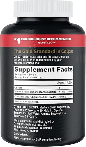 Miniatura 9 de Qunol Cápsulas blandas CoQ10 de 100 mg, Ultra CoQ10 100 mg, 3 veces mejor absorción, antioxidante para la salud del corazón y producción de energía