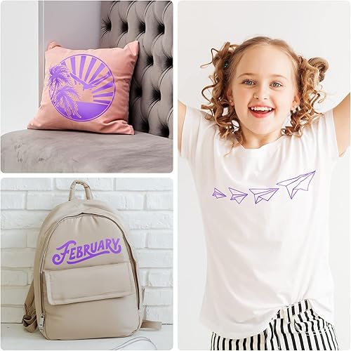 Miniatura 2 de VinylRus Vinilo de transferencia de calor, rollo de vinilo morado para planchar de 12 pulgadas x 25 pies, vinilo HTV para Silhouette Cameo, Cricut,