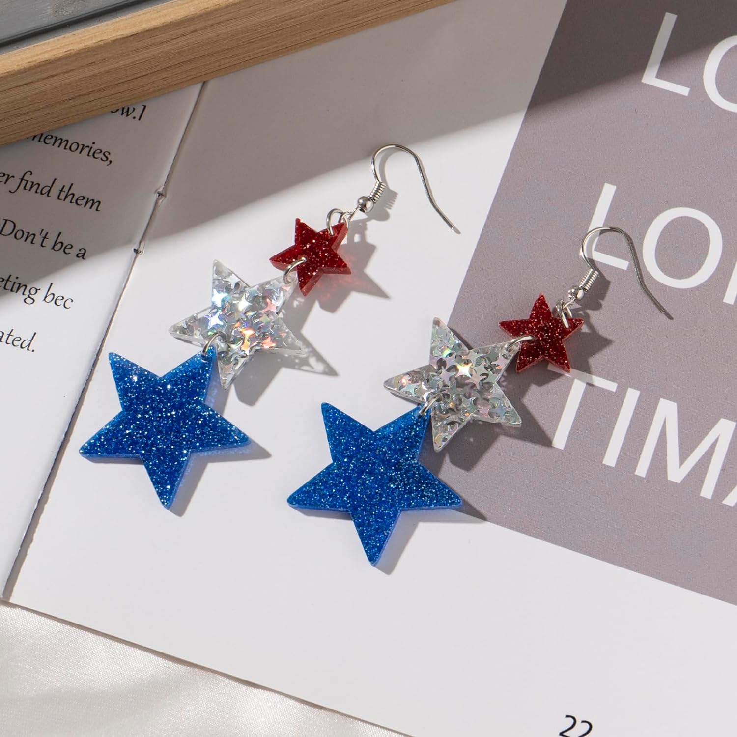 American Flag Earrings 4th of July Earrings for Women USA Independance Day Drop Earring - Image 4