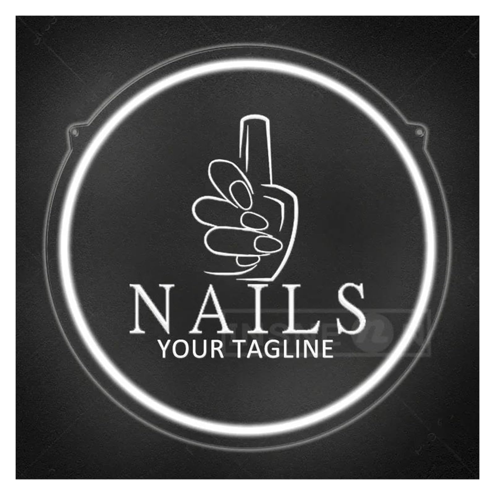 SHOUXI Sign Lamp USB-Powered Nails Your Tagline Neon Sign Lights for Salons Barber Beauty Shop Business Window Display Decor 29cmх29cm(B)