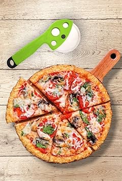 Pizza Cutter Wheel Type with Non Slip Ergonomic Handle, Multi Color, Pack of 1