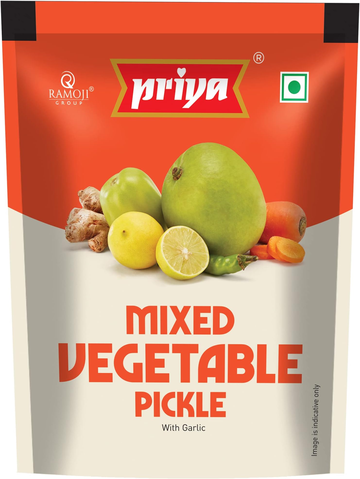 Priya Mixed Vegetable Pickle with Garlic Total 800gm | 40g Each Sachet I Authentic Telugu Style Mixed Achar | Traditional South Indian Taste | Homemade Andhra Pickles| Tangy and Spicy | Easy To Carry | Travel Friendly | (Pouch Pack of 20)
