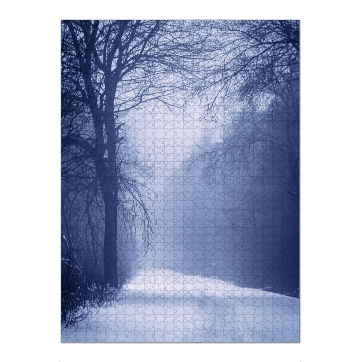 artboxONE-Puzzle XXL (1500 Teile) Natur Blue Forest - Puzzle Schnee beruhigend bäume