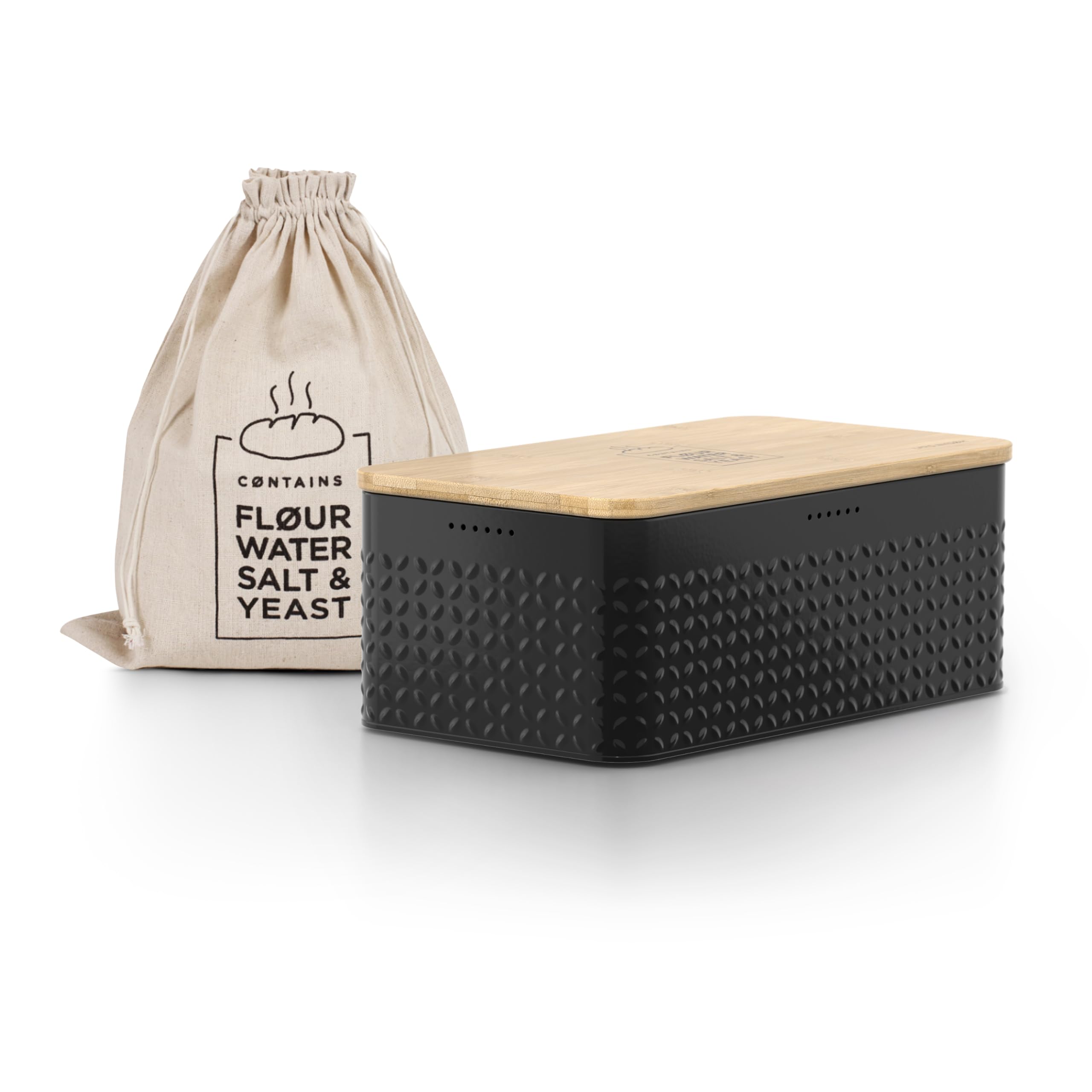 Amazon.com: LARS NYSØM Bread Box I Metal Box with linen bag for