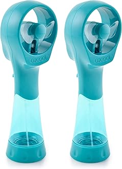 O2COOL2 Pack Elite Battery Powered Handheld Water Misting Fans (Teal)