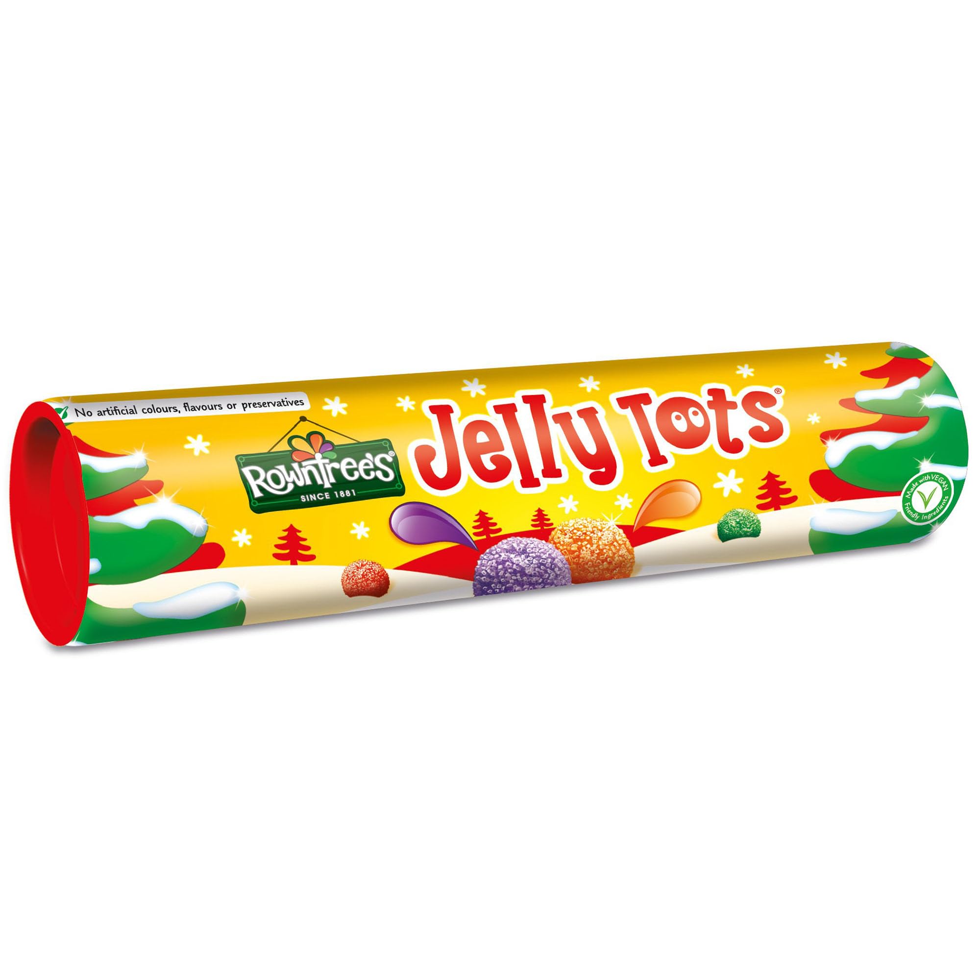 Rowntree's Jelly Tots Giant Tube | 115g of Fruity Sugar-Coated Jelly Sweets in Festive Packaging | Perfect for Gifting, Sharing & Celebrations