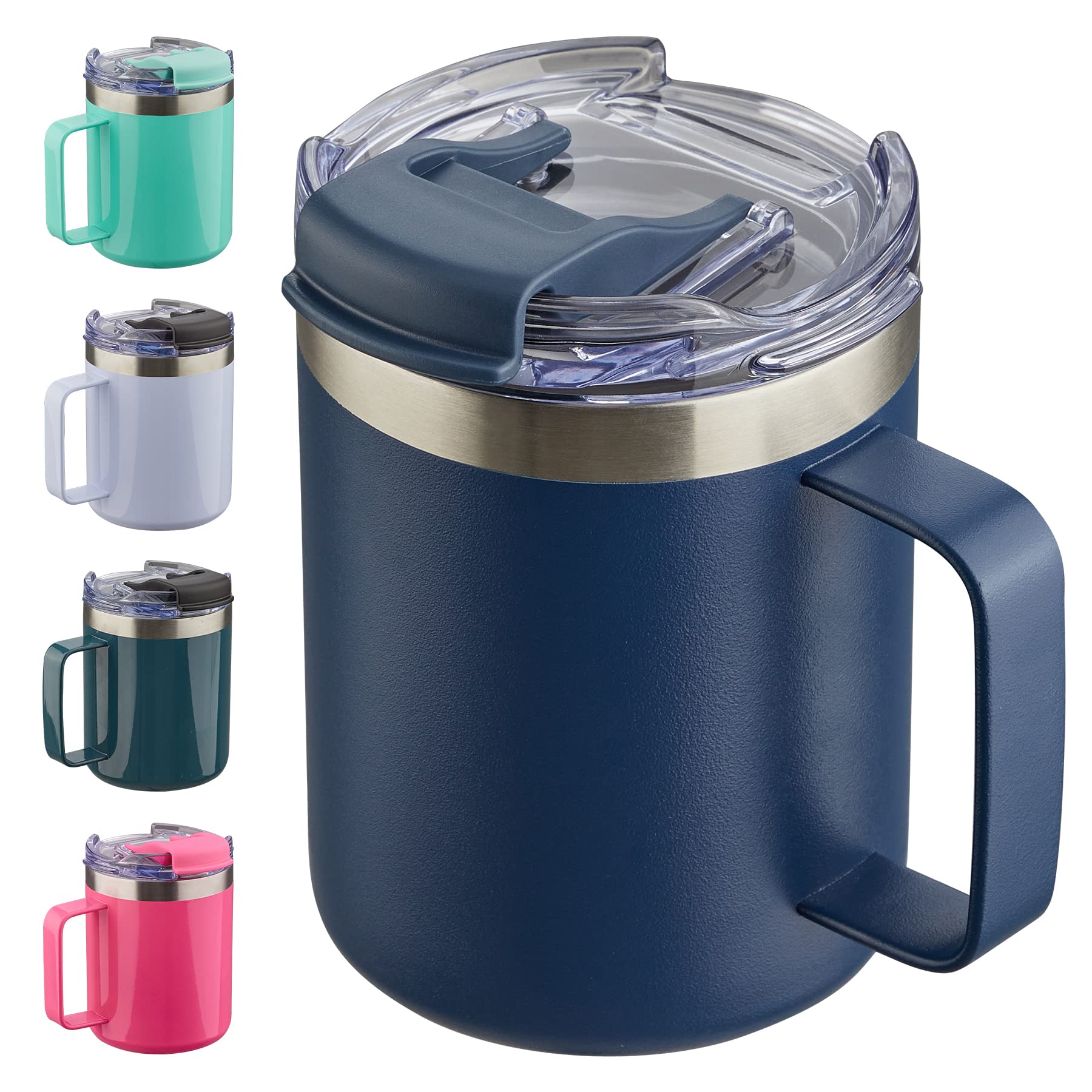 ALOUFEA 12oz Insulated Coffee Mug Cup with Handle