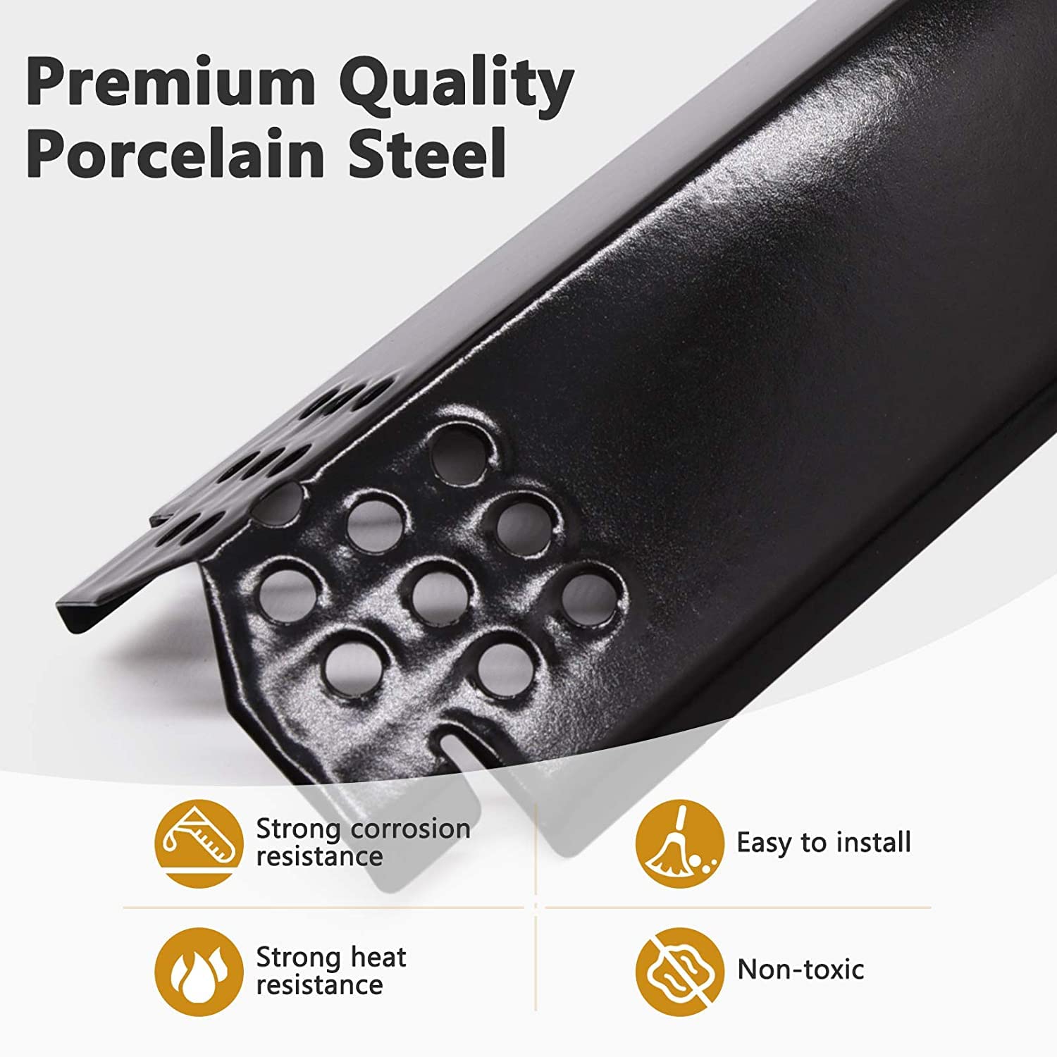 Hiorucet 5 Grill-Heizplatten Für Nexgrill 5-Brenner – Porzellan-Stahl Ersatzteile (14,9x4,3 Cm)