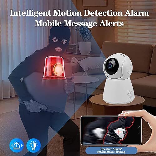 Miniatura 5 de Cámara de seguridad inalámbrica WiFi 2K HD Pan/Tilt para interiores, cámara inteligente para perros de 2.4 GHz con almacenamiento en la nube y