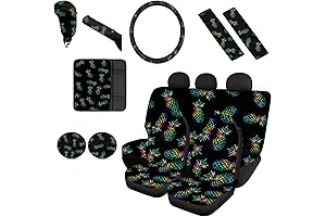 12 Pcs Bling Tropical Pineapple Car Seat Covers Full Set