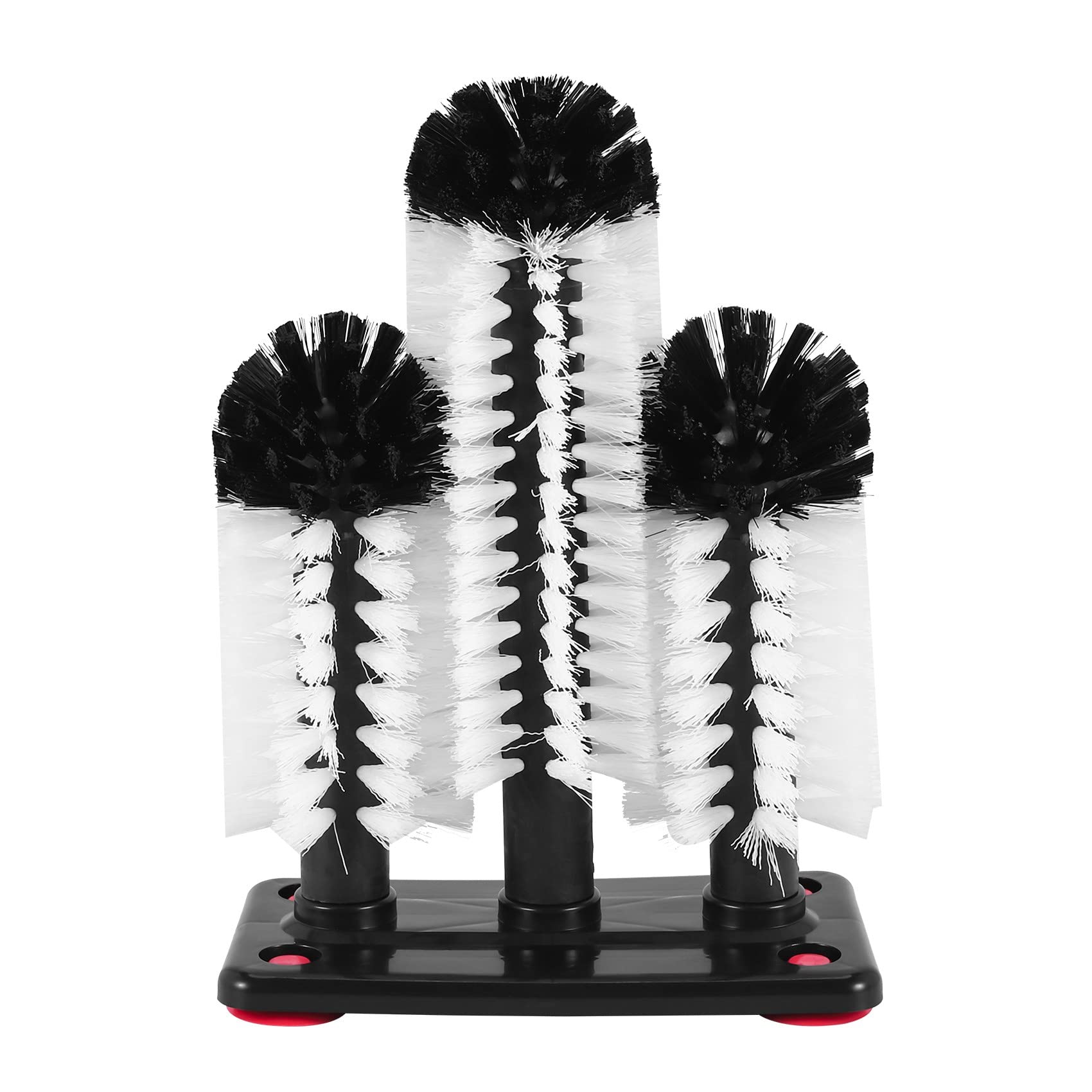 Hausdec Glass Washer 3 Brush Glass Washing Brushes With Suction Base Bar For Bar,Kitchens,Red Wine Glasses,Cup