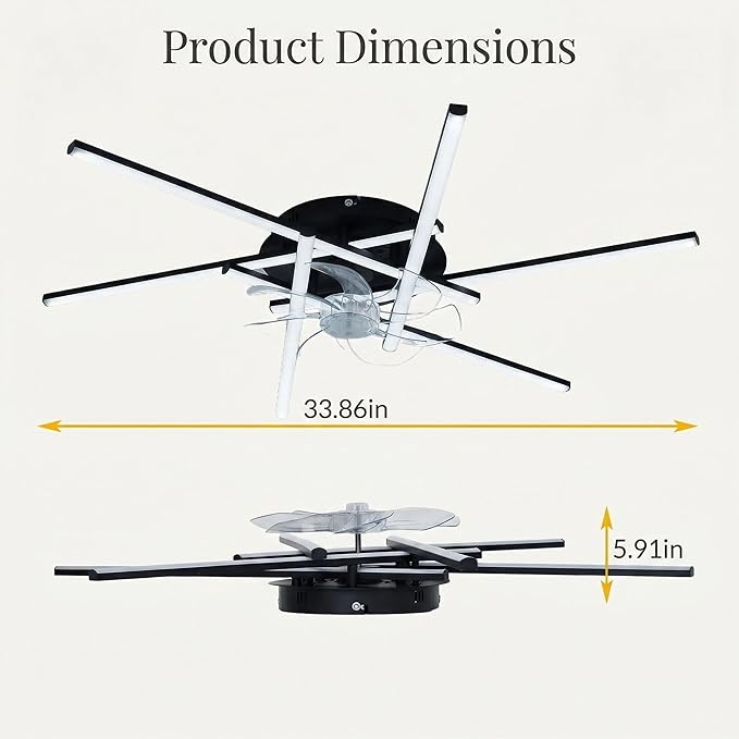 Ventilador de Techo 32 in con Luz LED, Control Remoto y App, miniatura 9