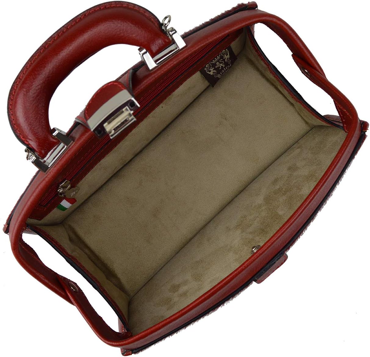 Pratesi Leather, Leather Bag for Women Lady Brunelleschi Cavallino Handbag in real leather - Lady Brunelleschi C120/N Cherry