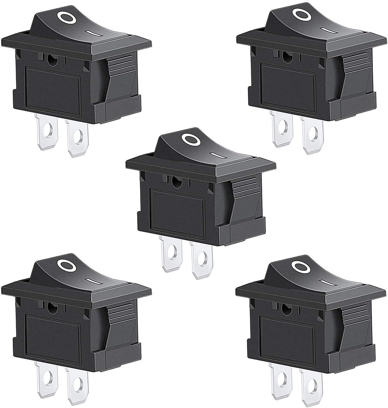5pcs Rocker Switch, Circuit Switch 2 Pin Snap-in On/Off Position Snap Boat Rocker Switch 12V/110V/250V OT8G