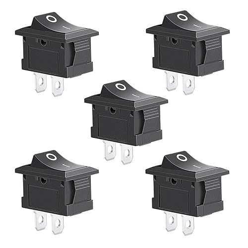5pcs Rocker Switch, Circuit Switch 2 Pin Snap-in On/Off Position Snap Boat Rocker Switch 12V/110V/250V OT8G Interruptor basculante de barco de 2
