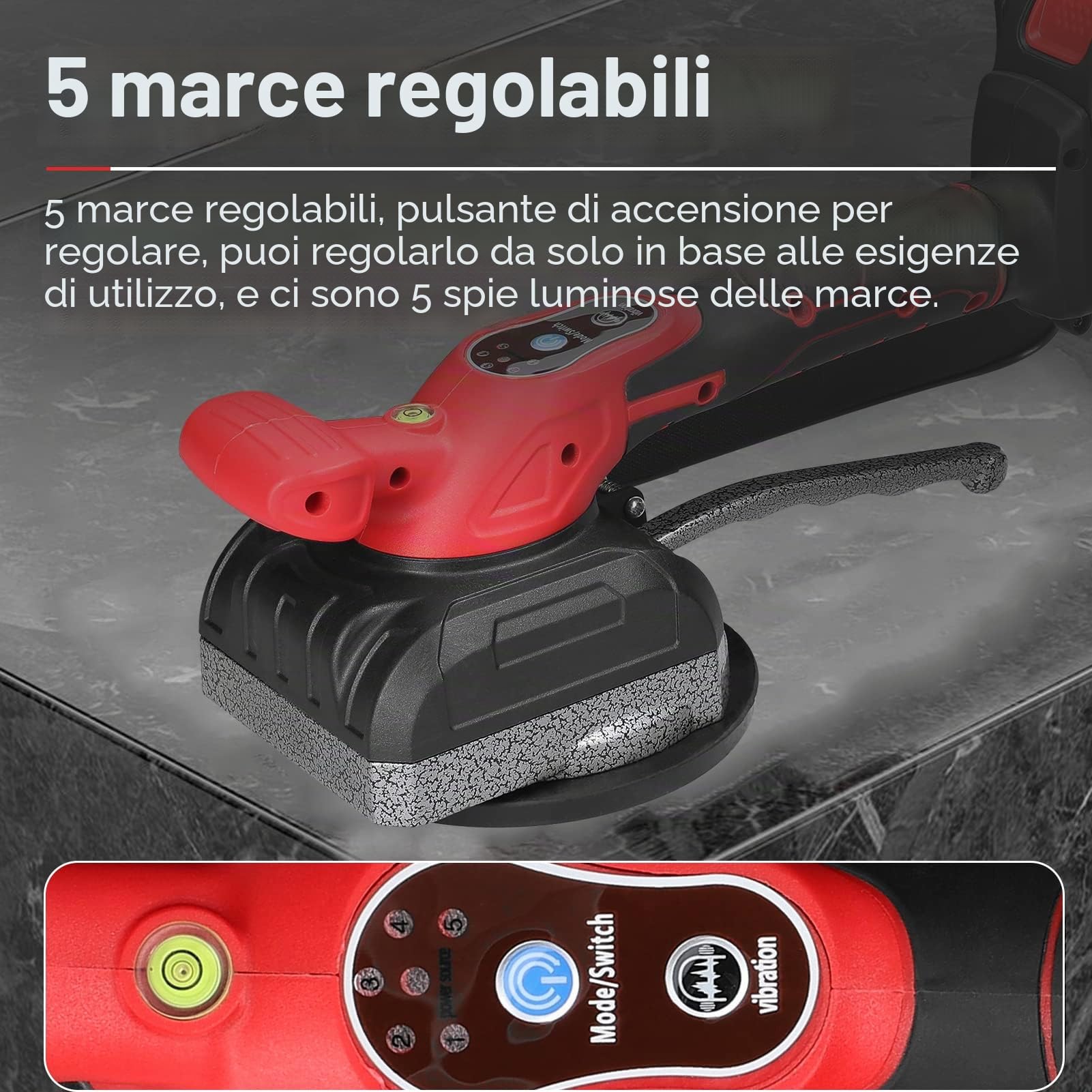 Piastrellatrice per piastrelle da 21 V Elevata capacità di carico Piastrelle per pavimenti da parete Posa di utensili vibranti Strumenti di utilità per la decorazione della casa con ventosa