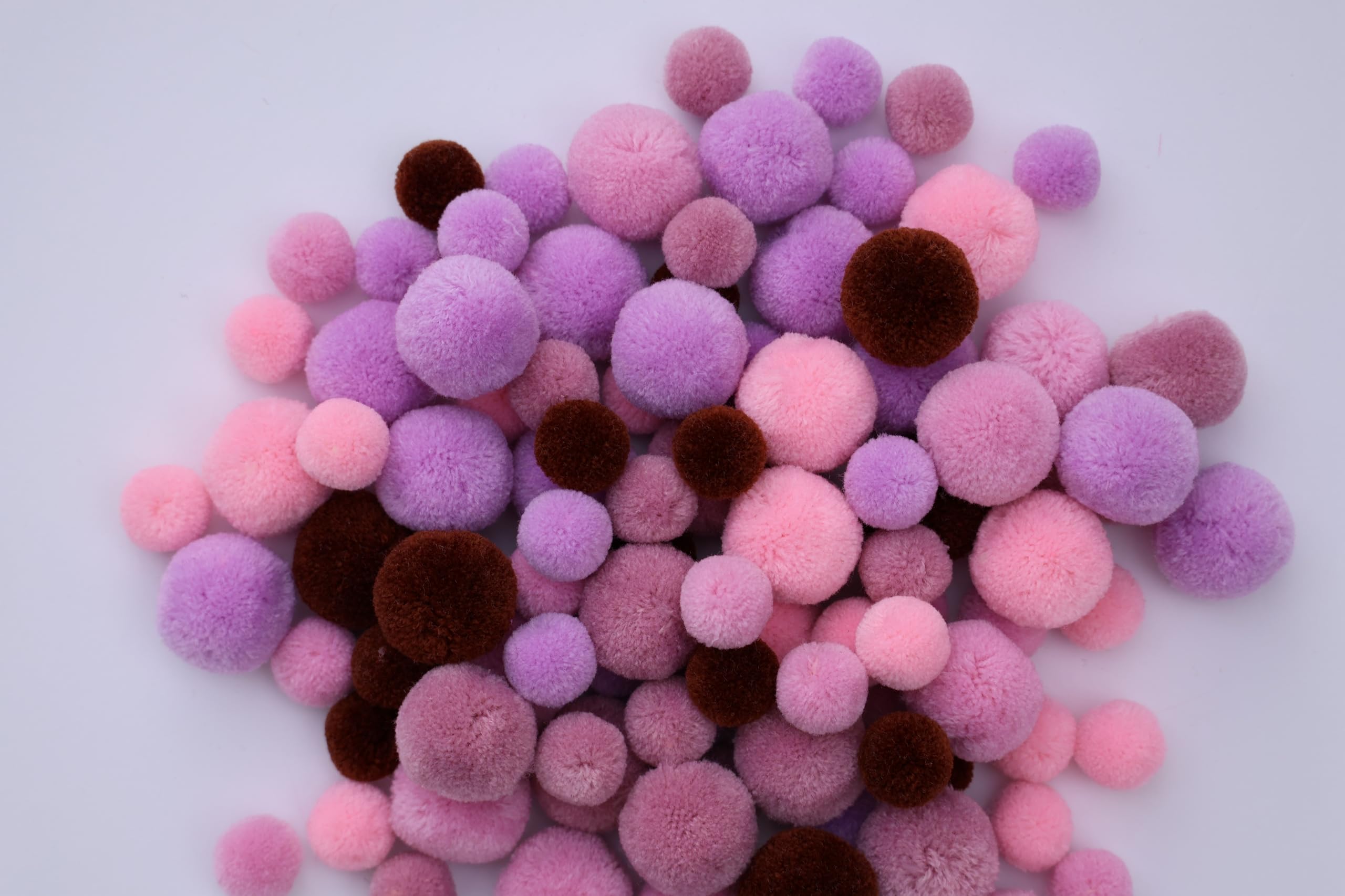 Lulubug Pompon per fai da te, 500 pezzi, 1 cm e 2 cm, effetto feltro, colori